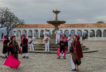 Local dancers in the town square