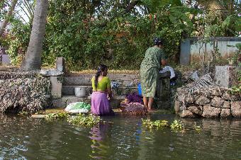 washing in the river